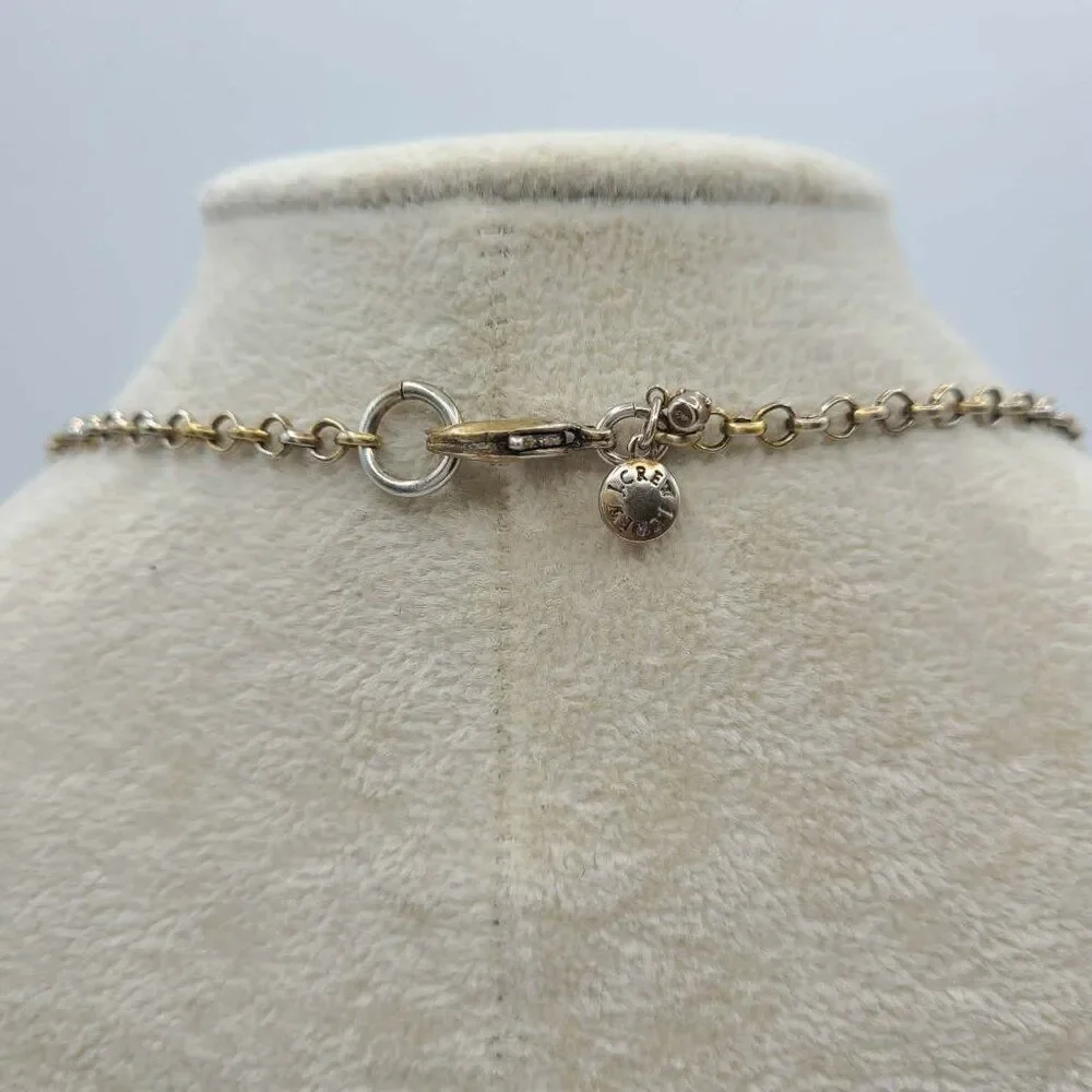 J Crew Vintage Blue Peach Resin FlowerNecklace